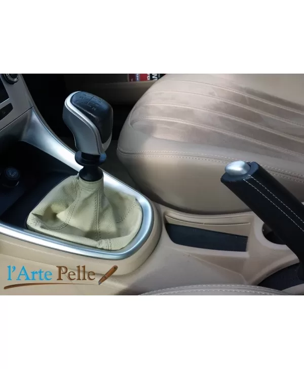 copy of real beige leather gearshift gaiter Lancia Delta