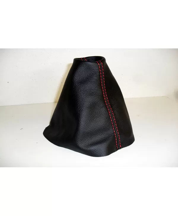 copy of Ford Fiesta Mk6 Schalthebel Gamasche schwarz Leder und roten Nähten