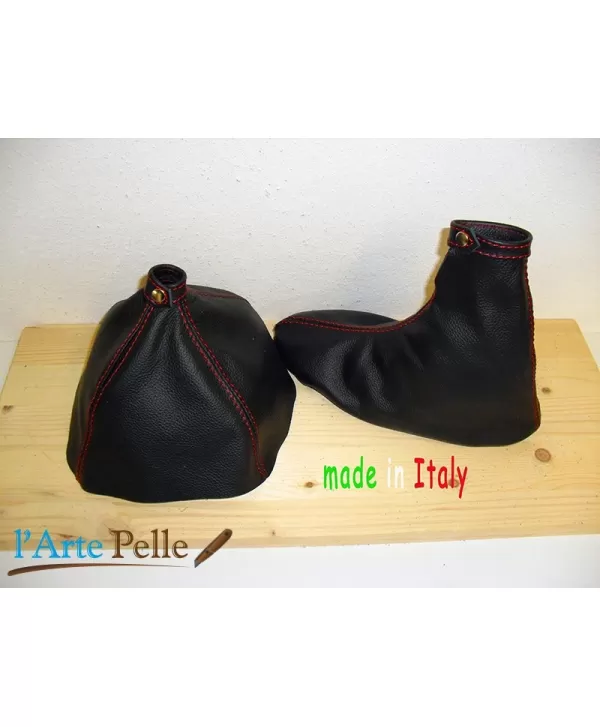 Alfa romeo 159 black leather gear shift and hand brake gaiter and red stitching