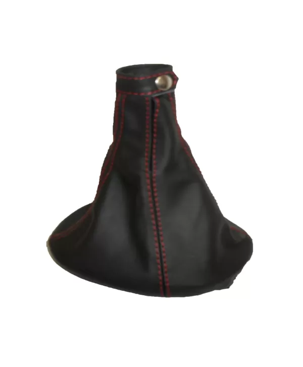 copy of Ford Fiesta Mk6 real black leather gearshift gaiter and red stitching