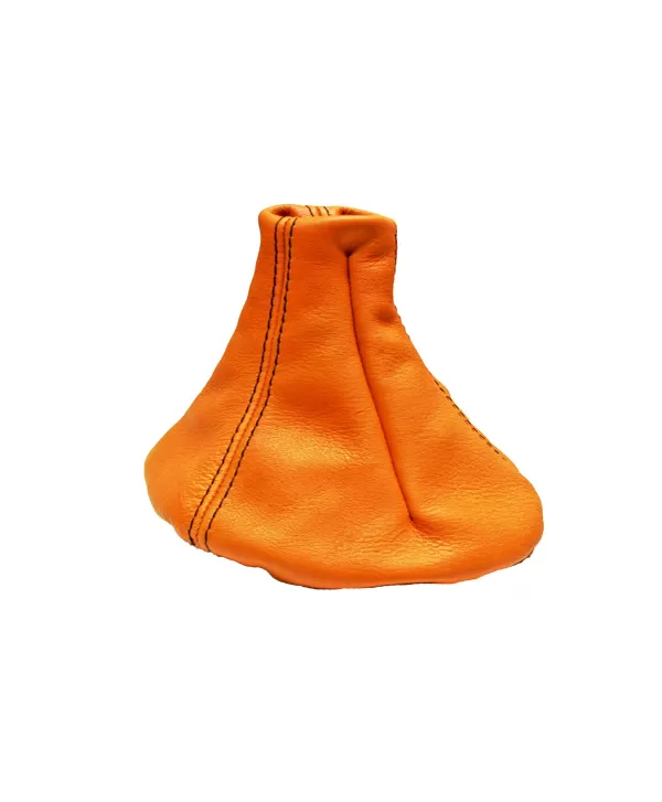 Headset the gear lever for Fiat Panda 169 genuine leather color orange