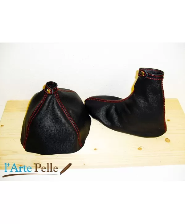 alfa romeo - Brera - black leather gear shift and hand brake gaiter and stitching