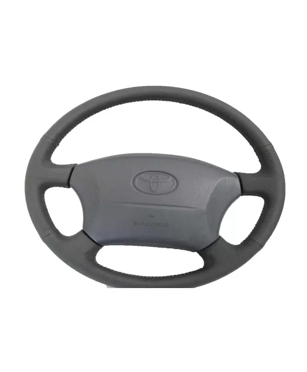 couvre volant en vrai cuir compatibile con Toyota Land Cruiser dal 1996 al 2007pelle Grigia