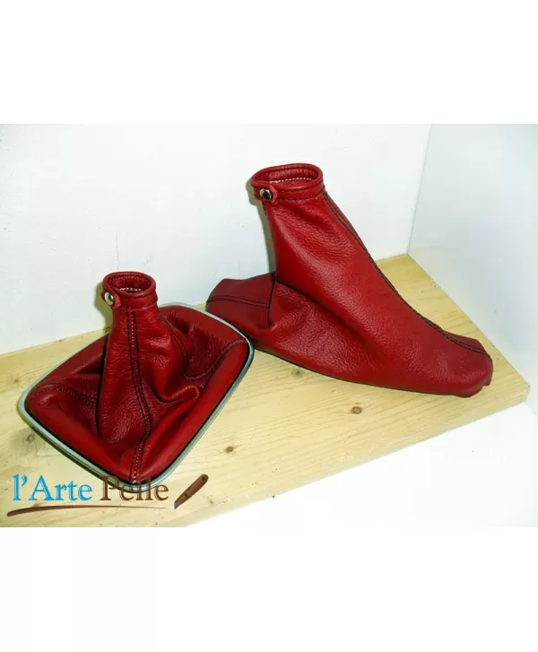 Alfa romeo giulietta rojo cuero freno y palanca de cambios polaina