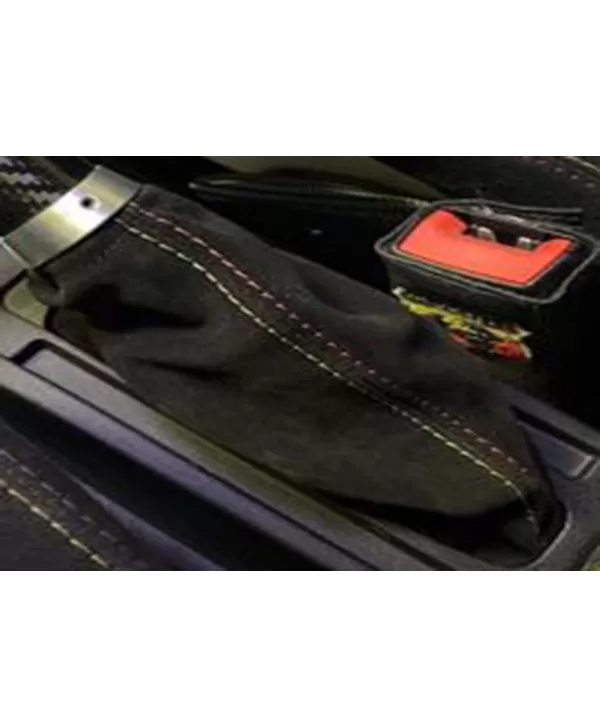 copy of Grande Punto EVO Abarth handbrake gaiter yellow and red stitching
