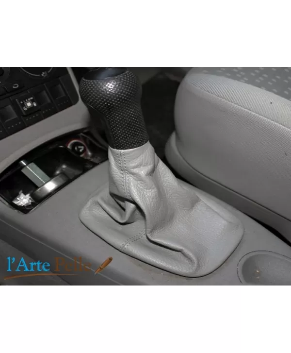 Soufflet de levier de vitesse en cuir gris lupo