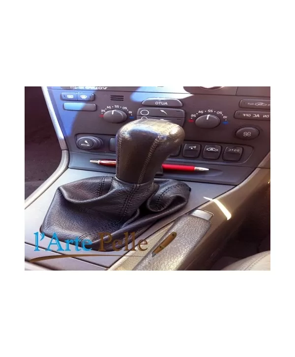 Polaina de palanca de cambios cuero negro Volvo V 70