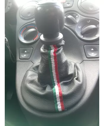 Cuffia cambio Fiat Panda in pelle grigia e tricolore