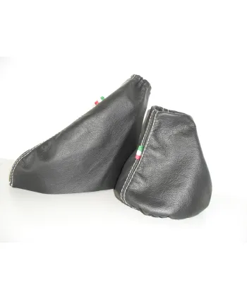 copy of Fiat Punto GT real black leather gearshift and handbrake gaiter + embroidery