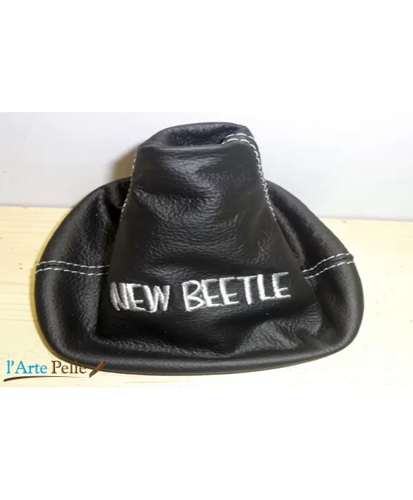 VW New Beetle schwarz Leder Cap mit Stickerei