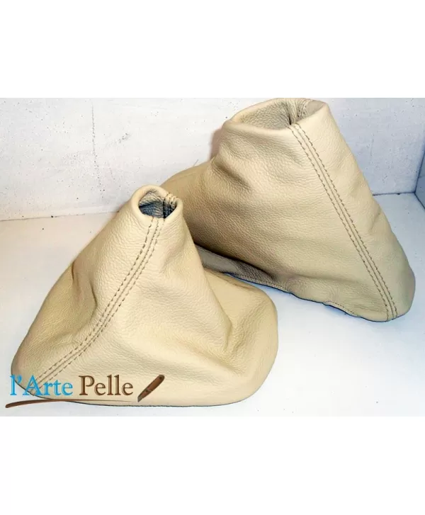 BMW e90 e 91 cuffia cambio e freno pelle e cucitura beige