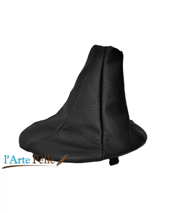 soufflet de levier de vitesse en cuir noir sans coutures pour fiat panda