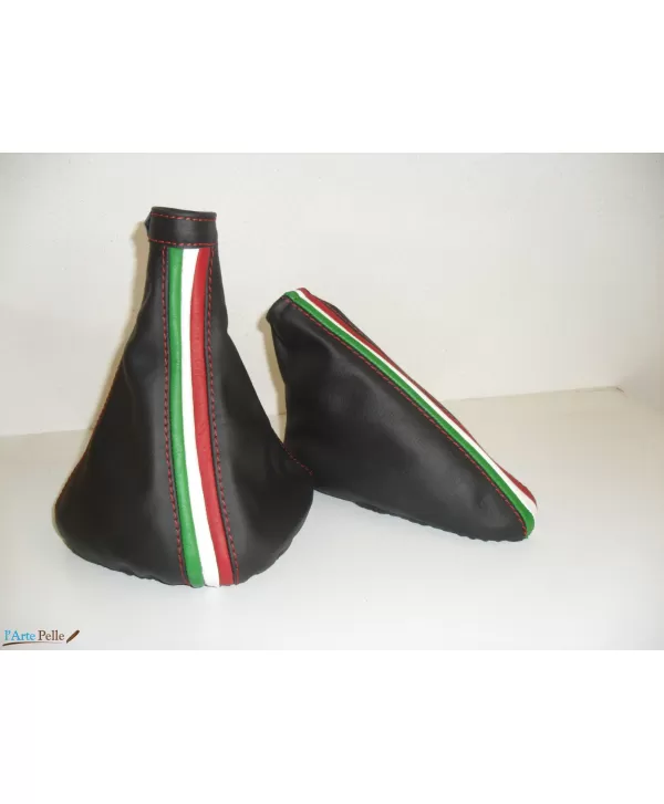 ALFA ROMEO MiTo rivestimento cuffia Cambio e Freno Nero e Cuciture Tricolore