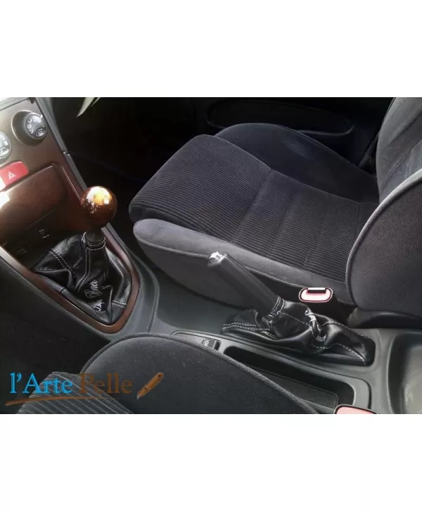 Auriculares de palanca de freno Alfa Romeo 156 1 ° negro cuero genuino de serie