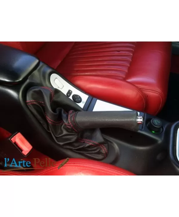 Cuffia leva freno Alfa Romeo GTV 916 spider vera pelle nera