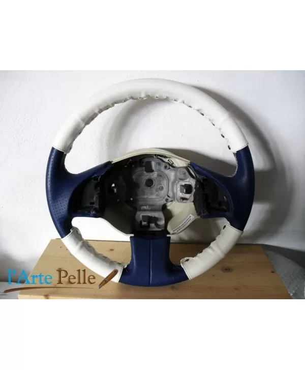 Lenkradabdeckung Set 3tlg. Fiat Nuova 500 weiß Leder + Clip