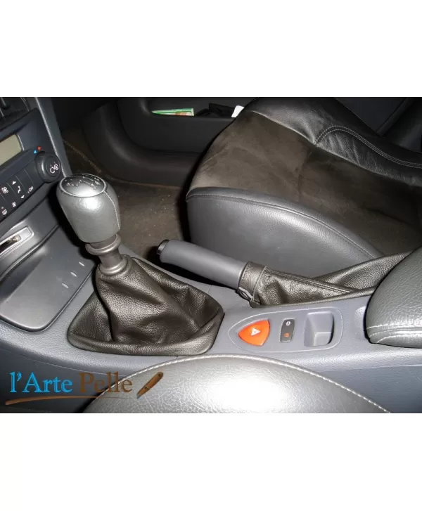 real black leather gearshift and handbrake gaiter Renault Laguna