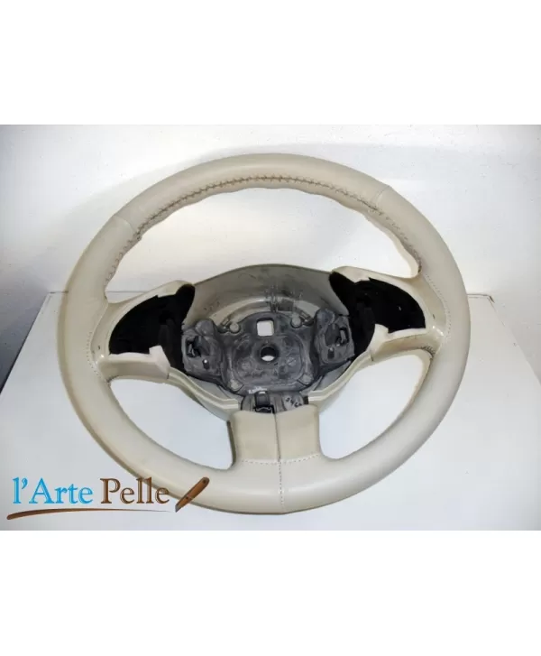 Coprivolante Fiat nuova 500 vera pelle avorio