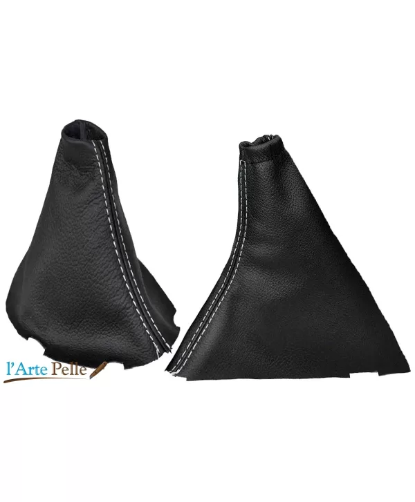 soufflet de levier de vitesse et frein à main en vrai cuir noir Land Rover Freelander 2 