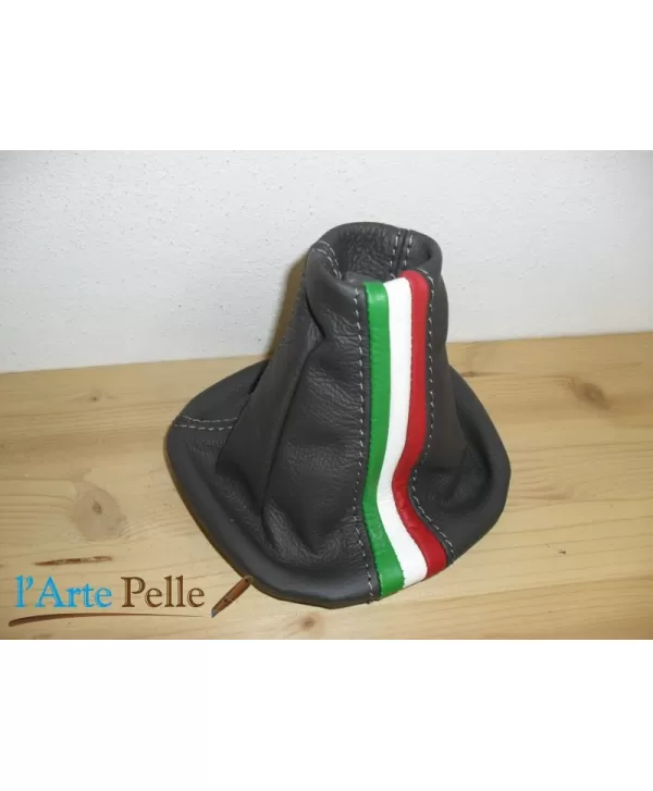 Auriculares engranajes Fiat Panda 319 real cuero antracita + tricolore