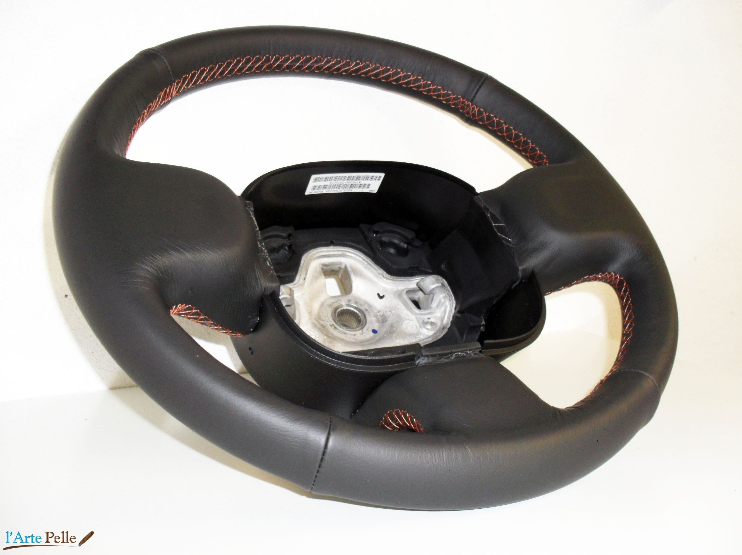 copri volante per Fiat Panda 319 pelle nera Cuciture Personalizza