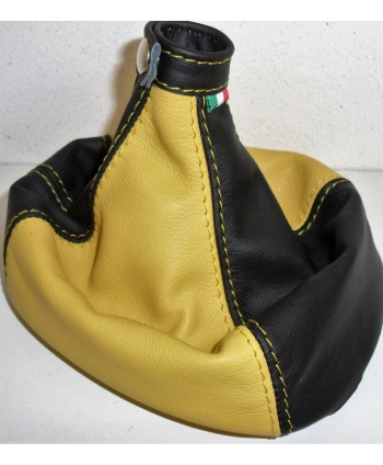 Fiat 500L cap gear lever in genuine leather two-tone black and yellow