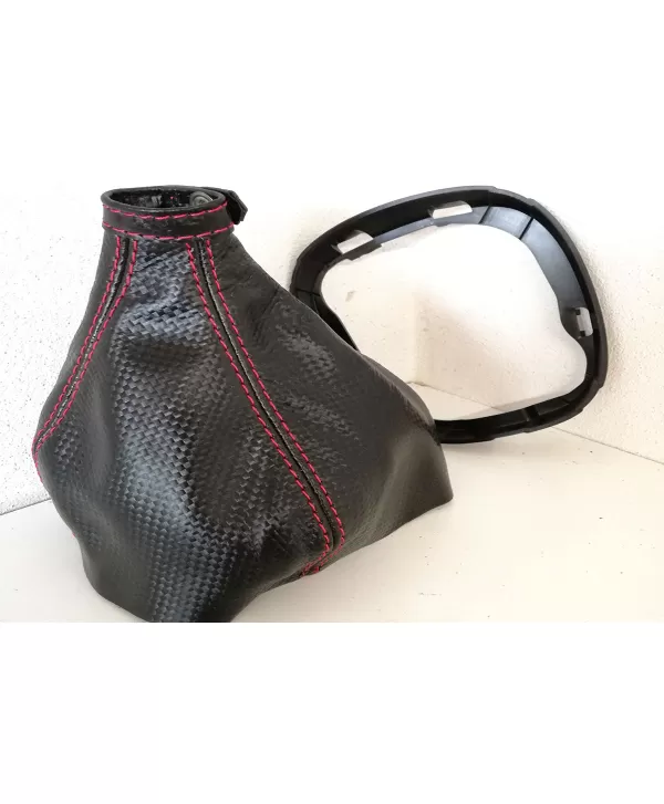 Fiat 500L cap change + plastic frame genuine leather carbon effect