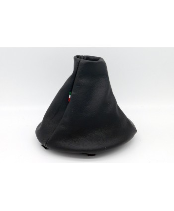 Fiat 500 gear shift gaiter cover + cornice in vera pelle nera