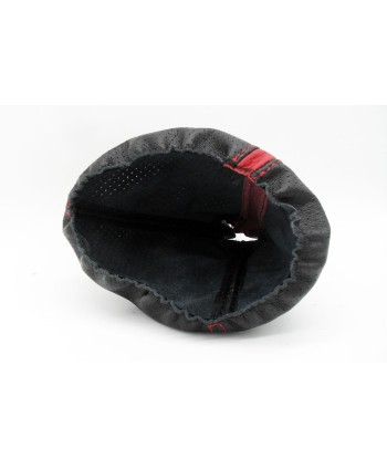 cuffia cambio compatibile Fiat 500 (2006-2009) vera pelle nera traforata + rosso