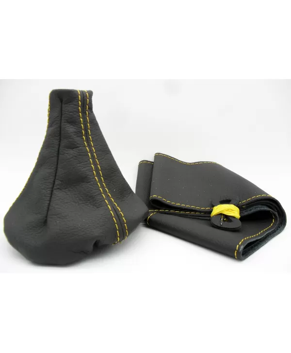 gear shift gaiter cover  + coprivolante leather Fiat Panda 169 (2003-2012)