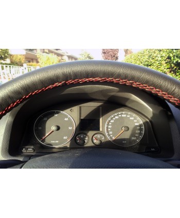 coprivolante VW polo 9N 2002-2009 real black leather