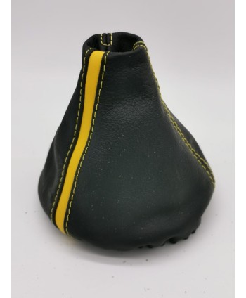 gear shift gaiter cover  compatible with the Fiat 500 (2006-2020), real leather black and yellow