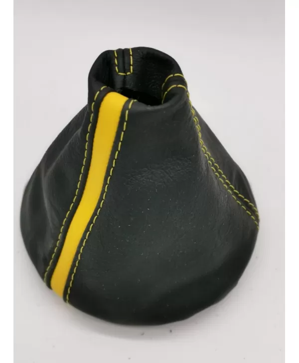 gear shift gaiter cover  compatible with the Fiat 500 (2006-2020), real leather black and yellow