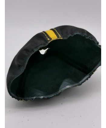 gear shift gaiter cover  compatible with the Fiat 500 (2006-2020), real leather black and yellow