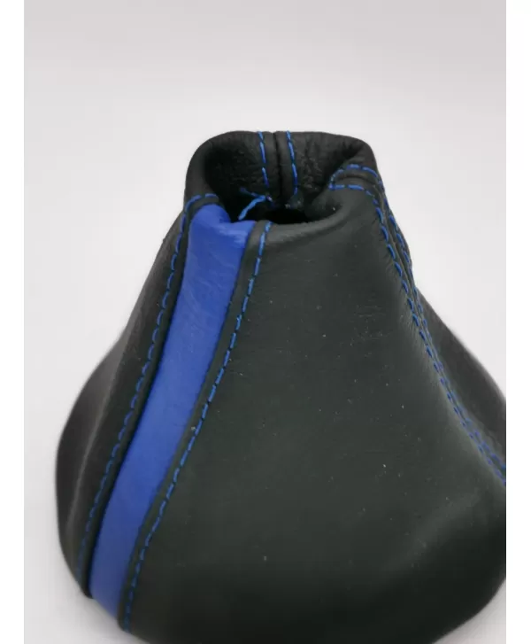 gear shift gaiter cover compatible with the Fiat 500 (2006-2020), real leather black and blue
