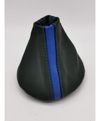 auriculares de exchange que es compatible con el Fiat 500 (2006-2020), bienes de cuero negro y azul