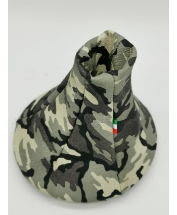 soufflet levier de vitesse compatible avec la Fiat 500 (2006-2020) de la peau de camouflage blanc
