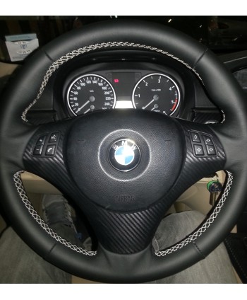 copy of BMW e90 e91 couvre volant en vrai cuir noir avec coutures M sport