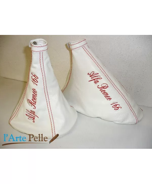 Alfa Romeo 166 cuffia leva Cambio e Freno Bianco personalizzato